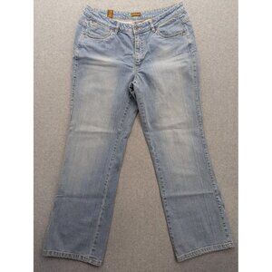 Wrangler Aura Jeans Womens 14 Petite Light Wash Bootcut Midrise Stretch Denim